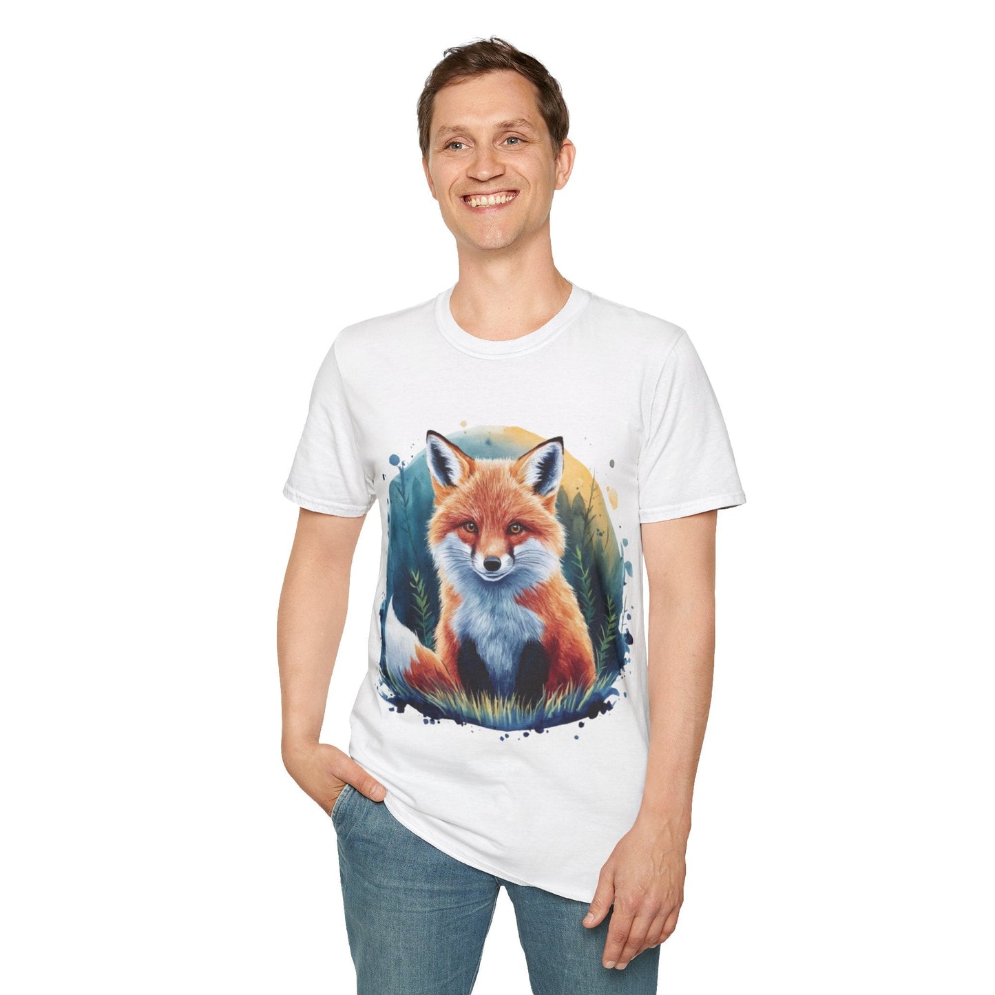 Cute Fox Painting Shirt | Fox Lover Gift | Unisex Softstyle Tee | Madfox Creations Co.