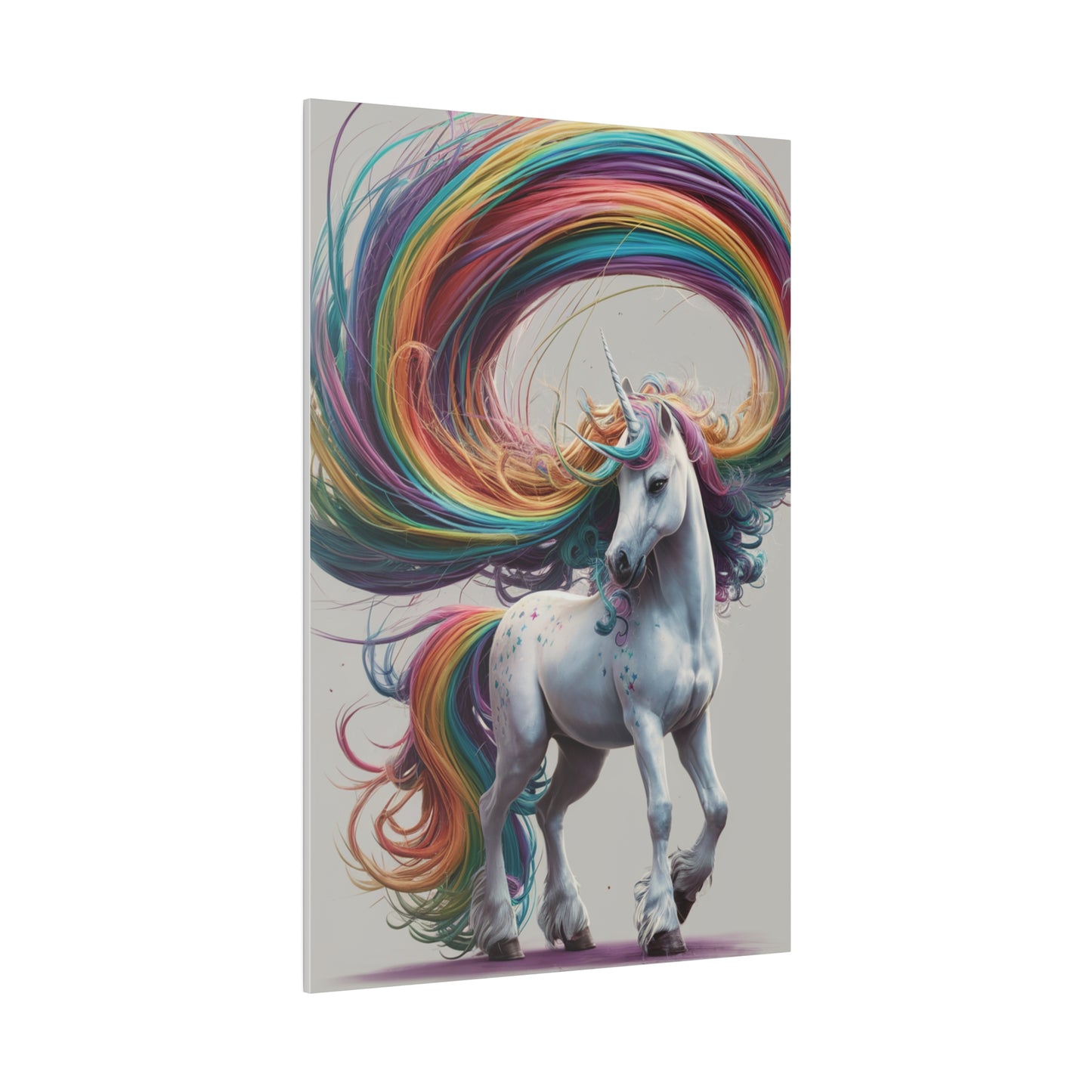 Rainbow Unicorn Matte Canvas, Stretched, 0.75"