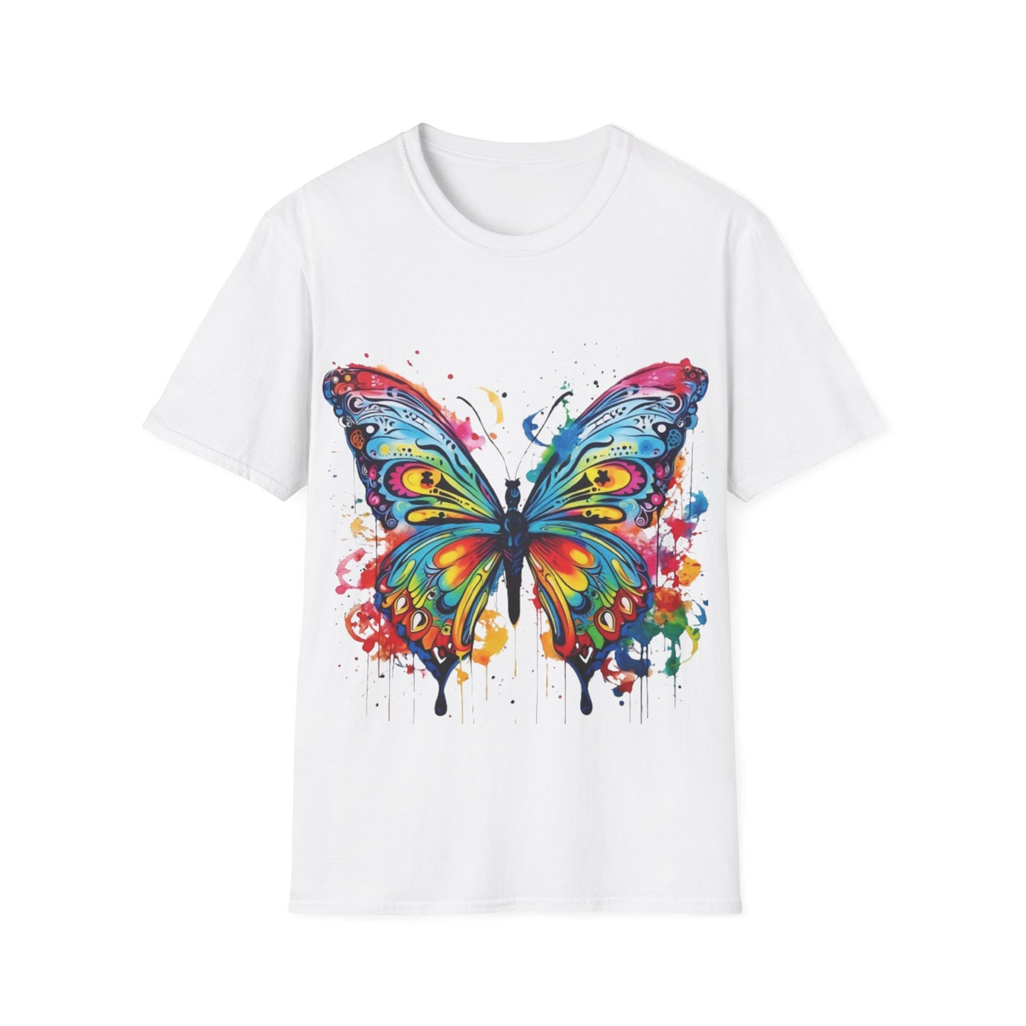 Butterfly Paint Splash Unisex Softstyle T-Shirt