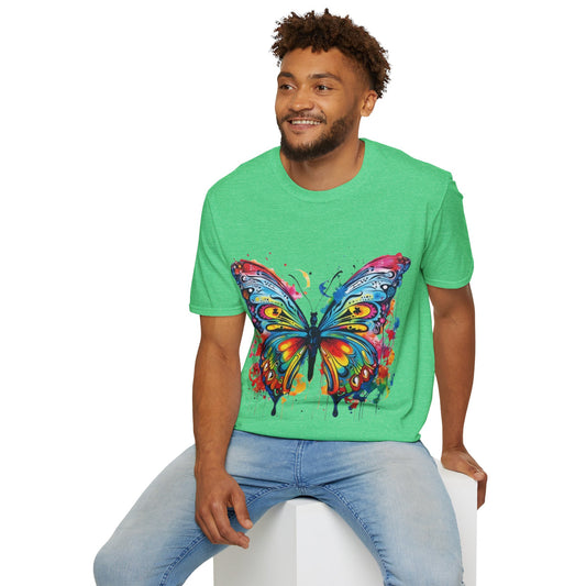 Butterfly Paint Splash Unisex Softstyle T-Shirt