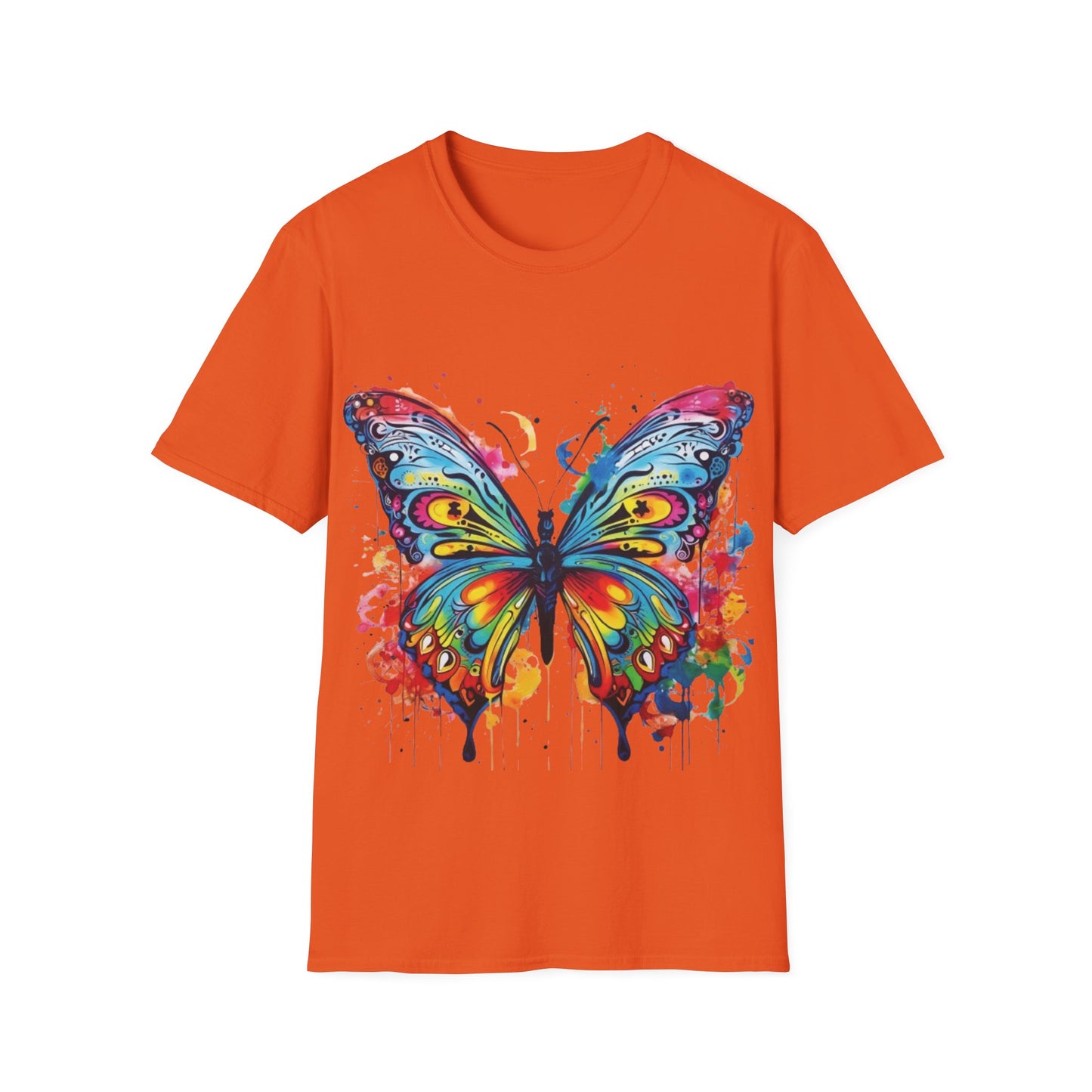 Butterfly Paint Splash Unisex Softstyle T-Shirt