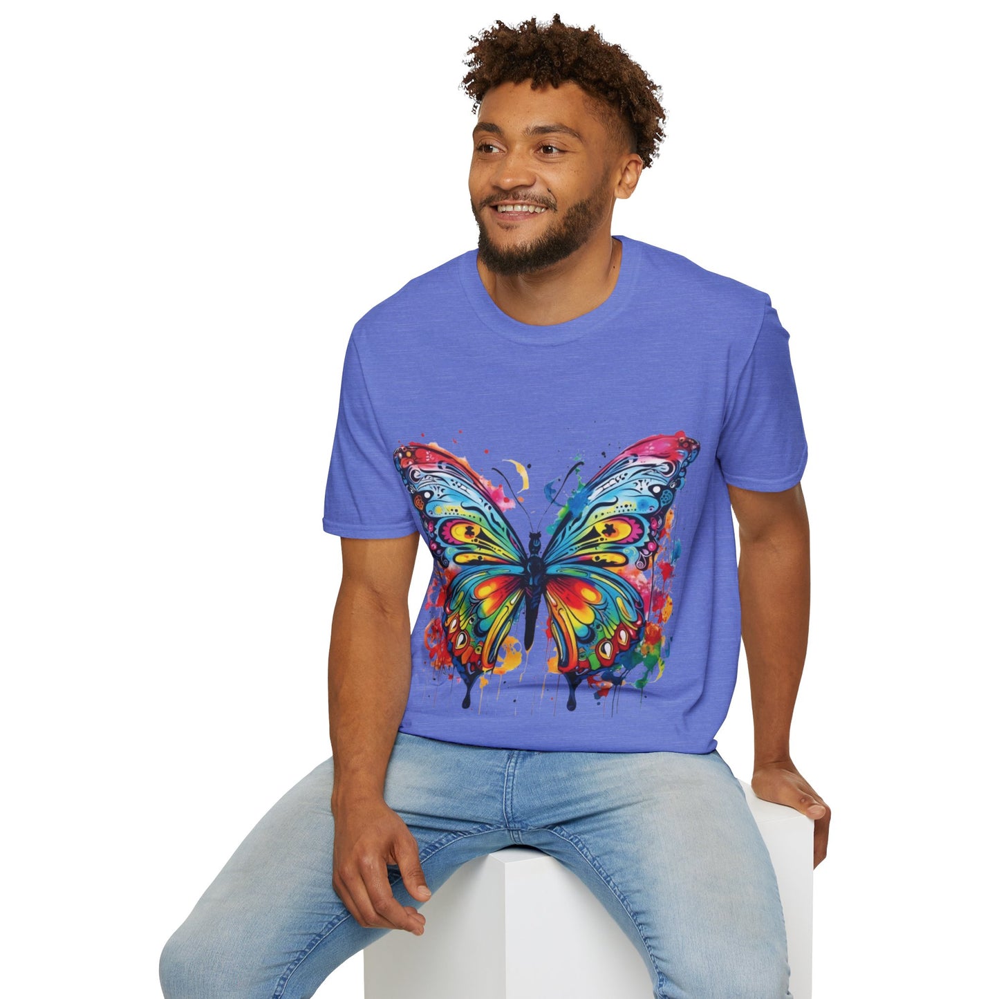 Butterfly Paint Splash Unisex Softstyle T-Shirt