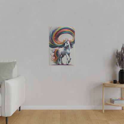 Rainbow Unicorn Matte Canvas, Stretched, 0.75"