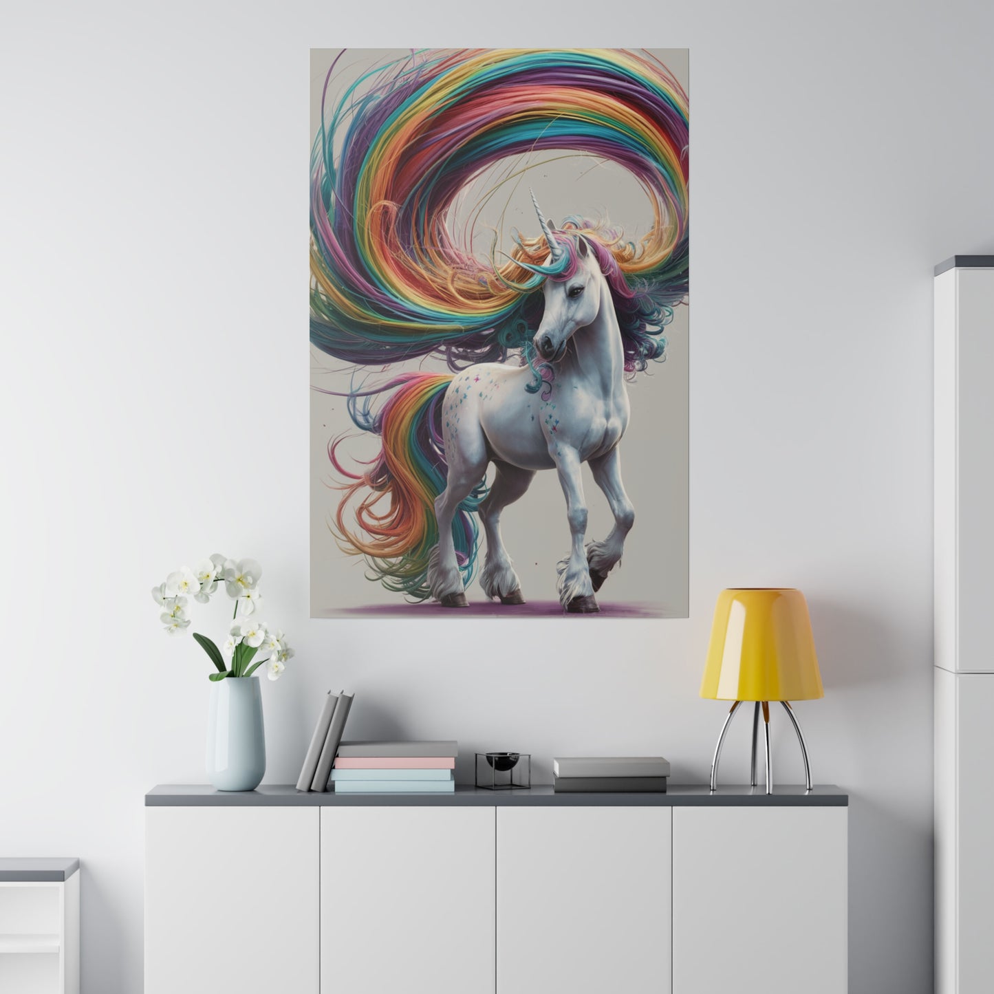 Rainbow Unicorn Matte Canvas, Stretched, 0.75"