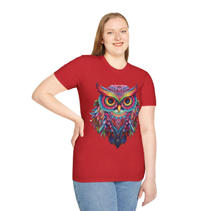 Colorful Owl Mandala Style Shirt | Owl Lover Gift | Unisex Softstyle Tee | Madfox Creations Co.