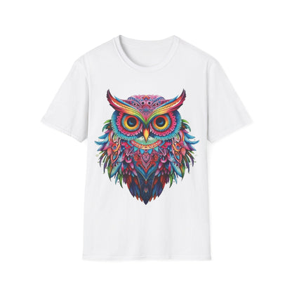 Colorful Owl Mandala Style Shirt | Owl Lover Gift | Unisex Softstyle Tee | Madfox Creations Co.