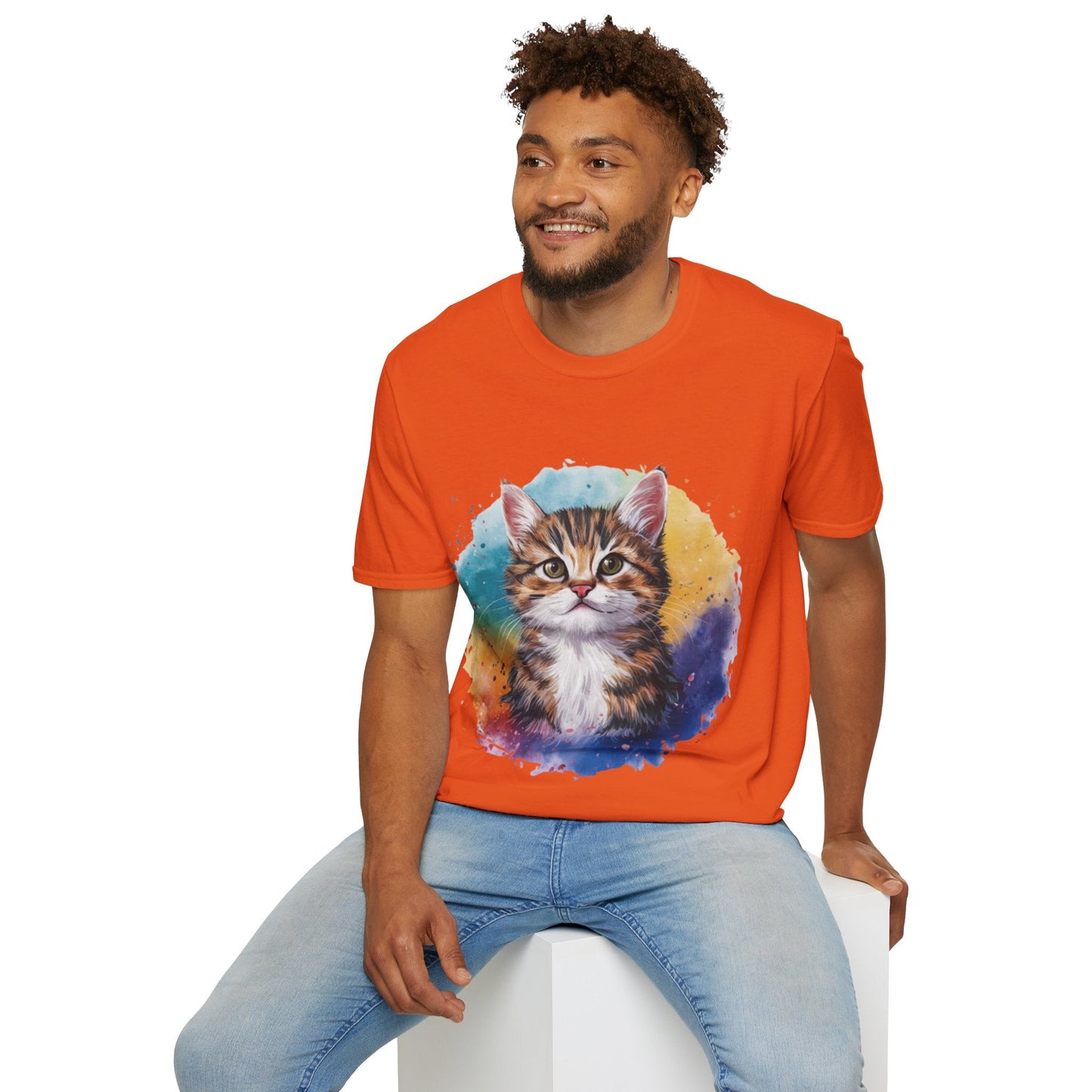 Cute Cat Painting Shirt | Cat Lover Gift | Unisex Softstyle Tee | Madfox Creations Co.