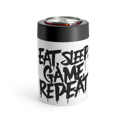 Eat, Sleep, Game, Repeat. 12oz. Can Holder | Gamer Gift & Merch | Madfox Creations Co.