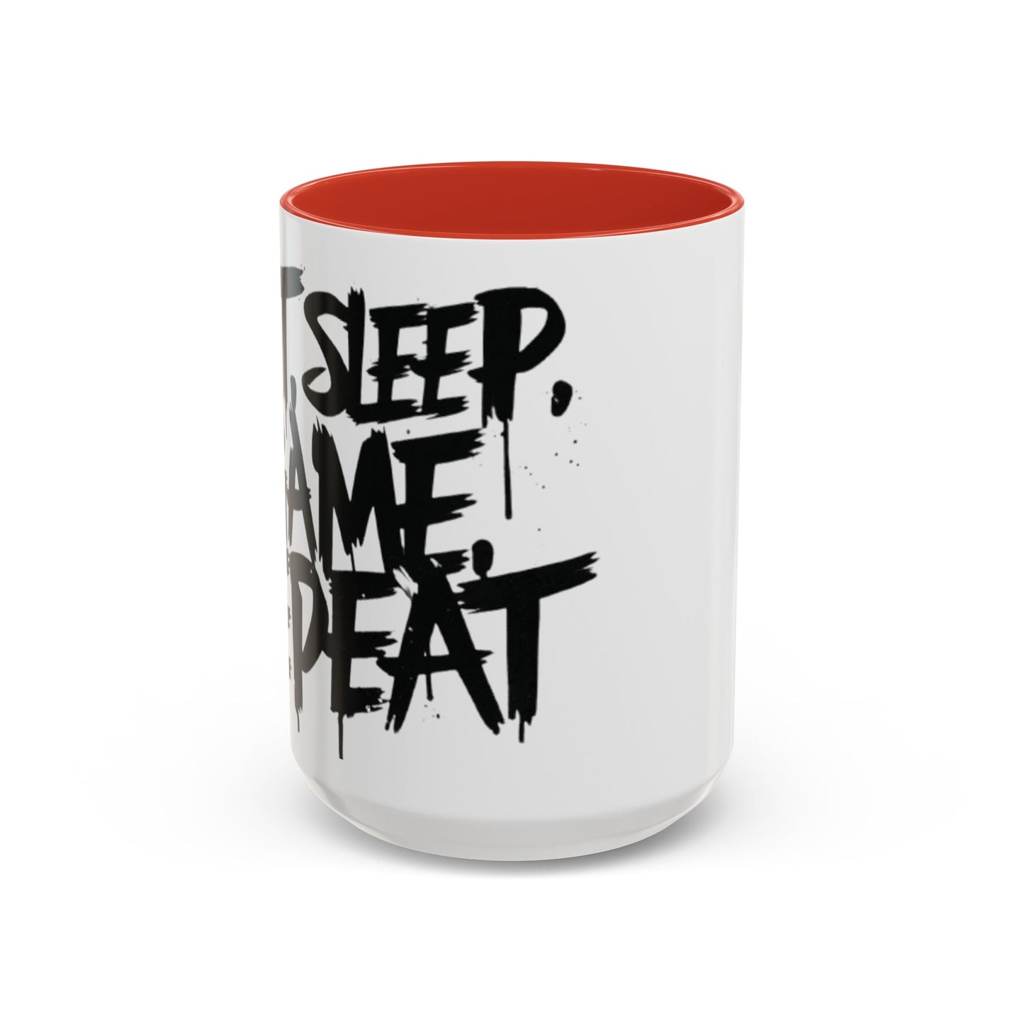 Eat, Sleep, Game, Repeat. Accent Coffee Mug (11, 15oz) | Gamer Gift & Merch | Madfox Creations Co.