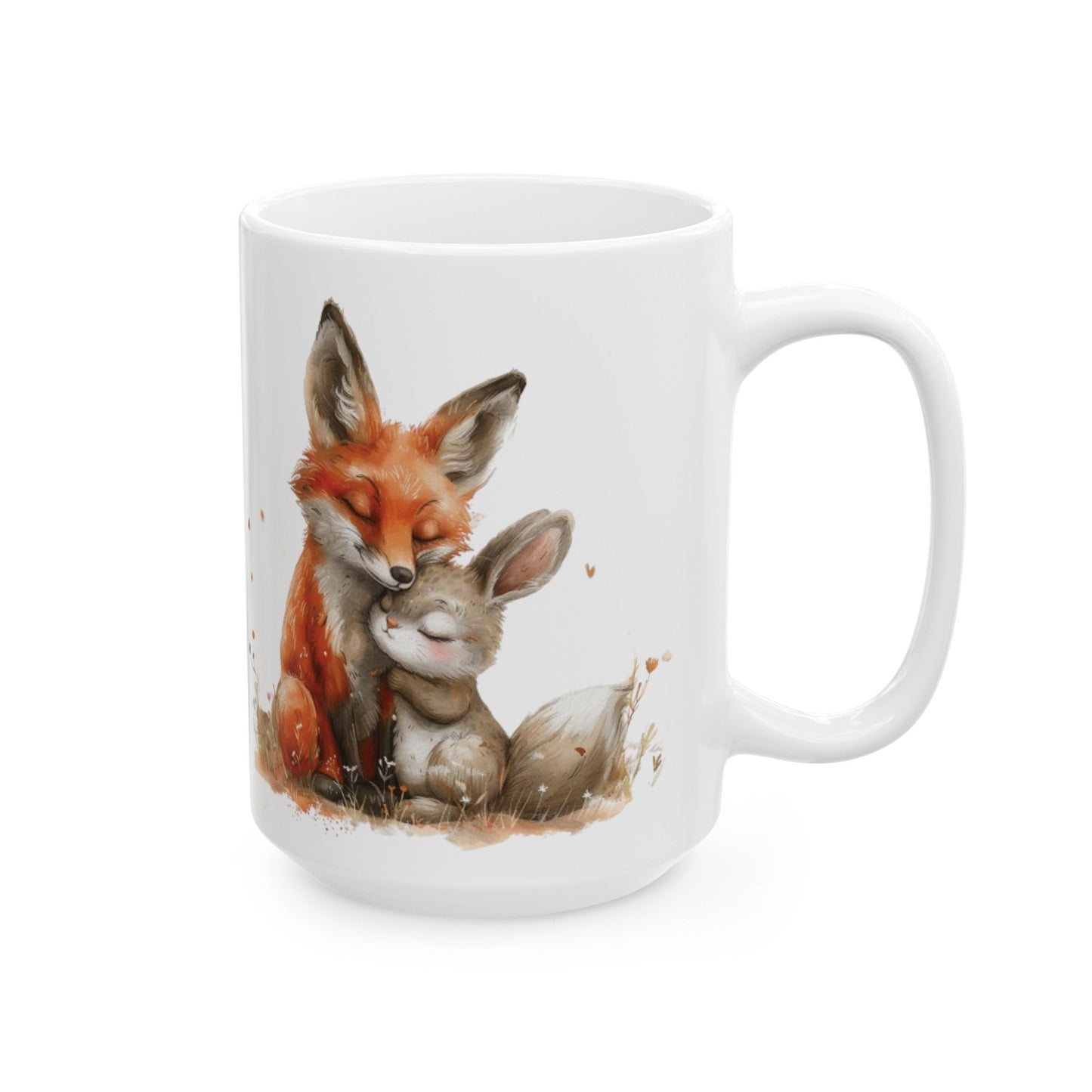 Fox And Bunny Ceramic Mug, (11oz, 15oz) | Couples Gift | Madfox Creations Co.