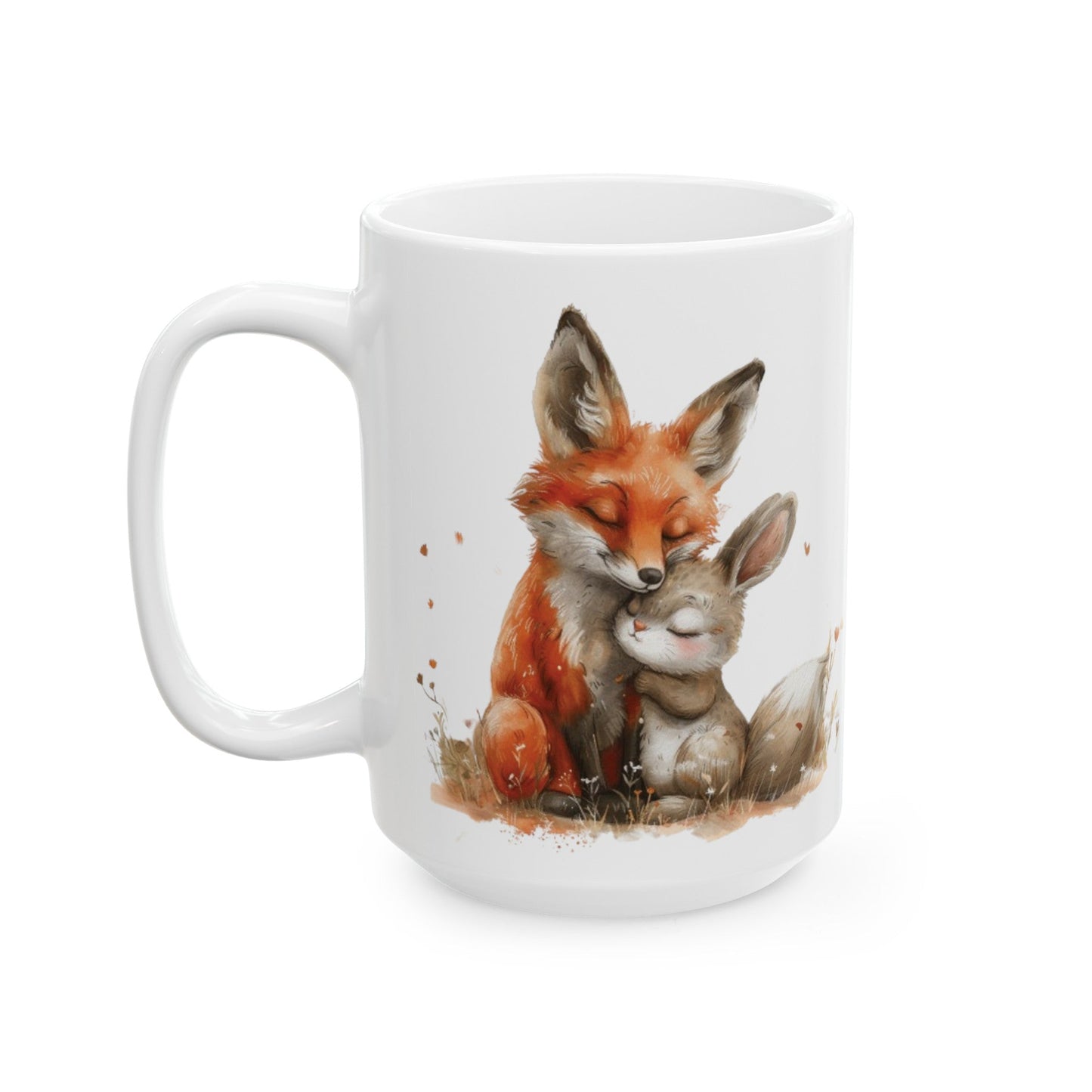 Fox And Bunny Ceramic Mug, (11oz, 15oz) | Couples Gift | Madfox Creations Co.