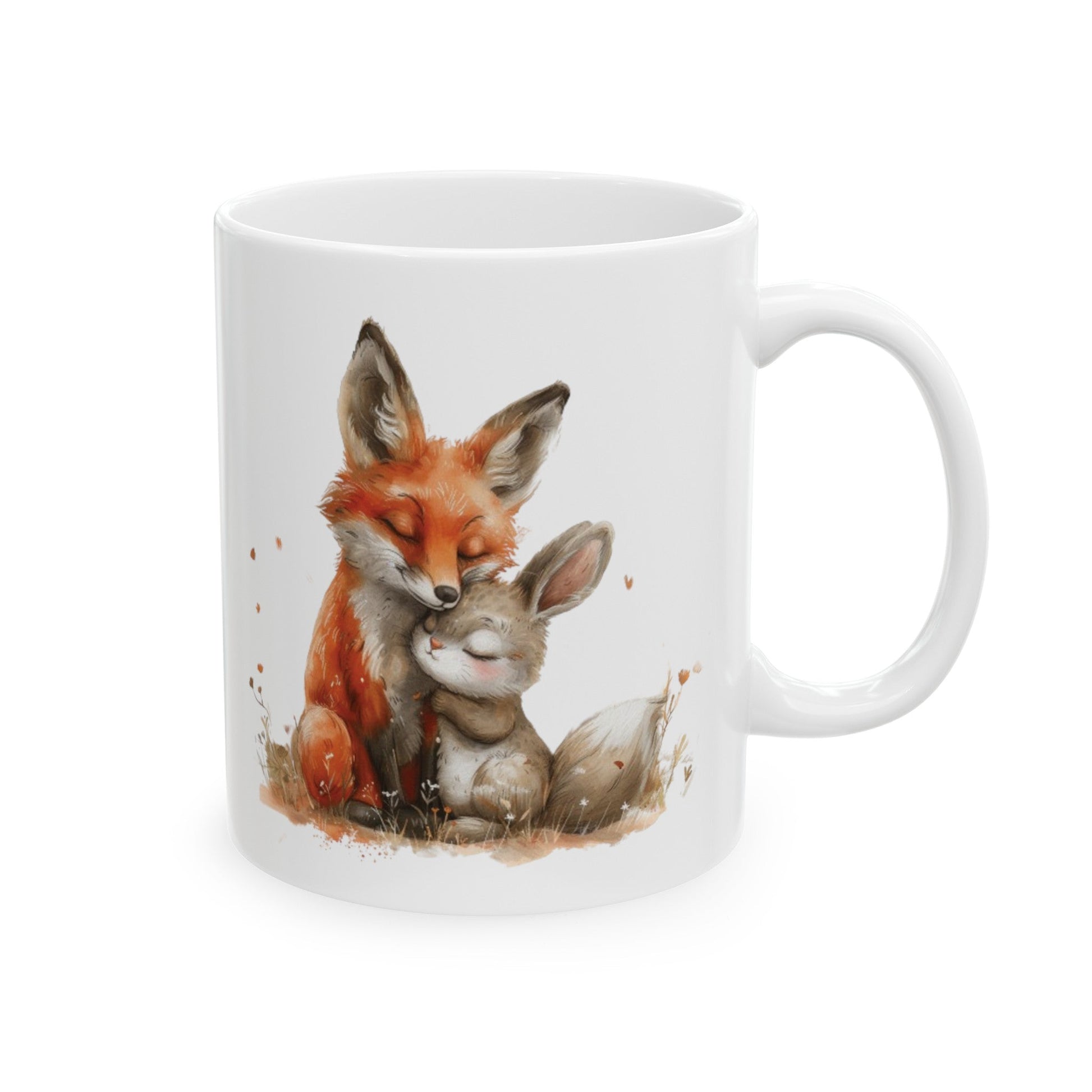 Fox And Bunny Ceramic Mug, (11oz, 15oz) | Couples Gift | Madfox Creations Co.