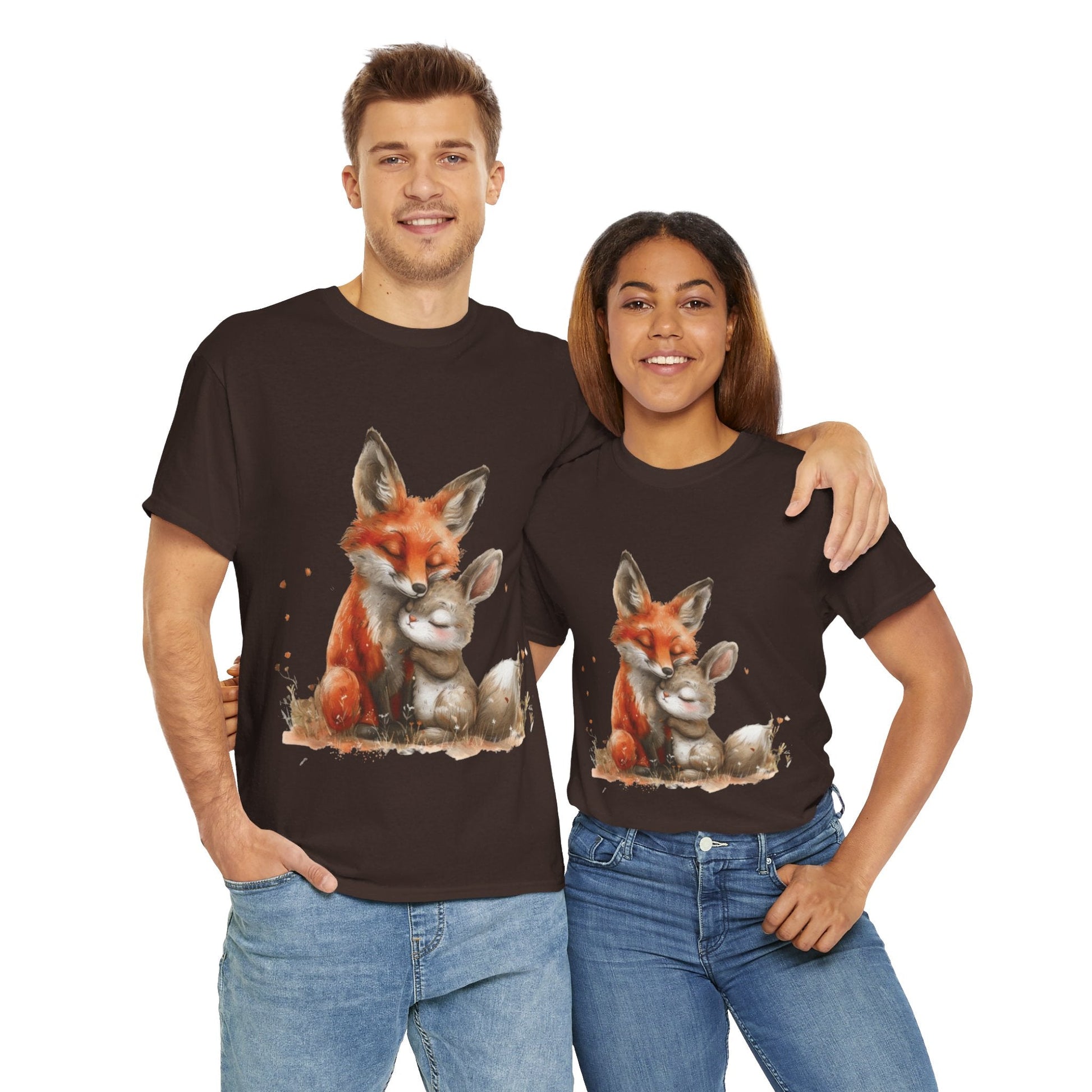 Fox And Bunny Shirt | Couples Gift | Unisex Heavy Cotton Tee | Madfox Creations Co.