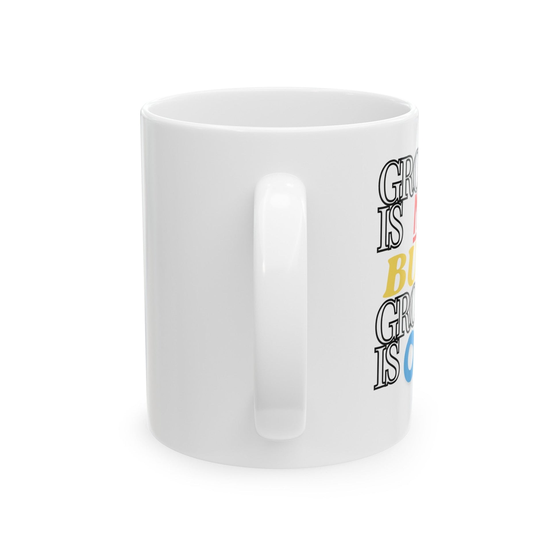 Growing old is mandatory, but growing up is optional Ceramic Mug, (11oz, 15oz) | Birthday Gift | Madfox Creations Co.