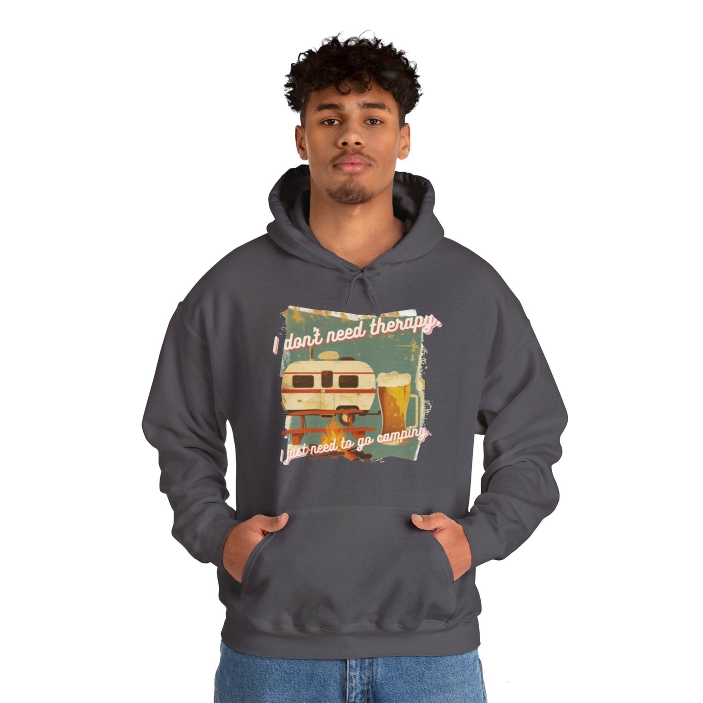 I don't need therapy, I just need to go camping | Camper Hoodie | Gift | Unisex Heavy Blend™ Hooded Sweatshirt | Madfox Creations Co.