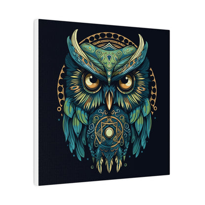 Owl In Mandala Style On A Matte Canvas, Stretched, 0.75" | Owl Lover Gift | Madfox Creations Co.