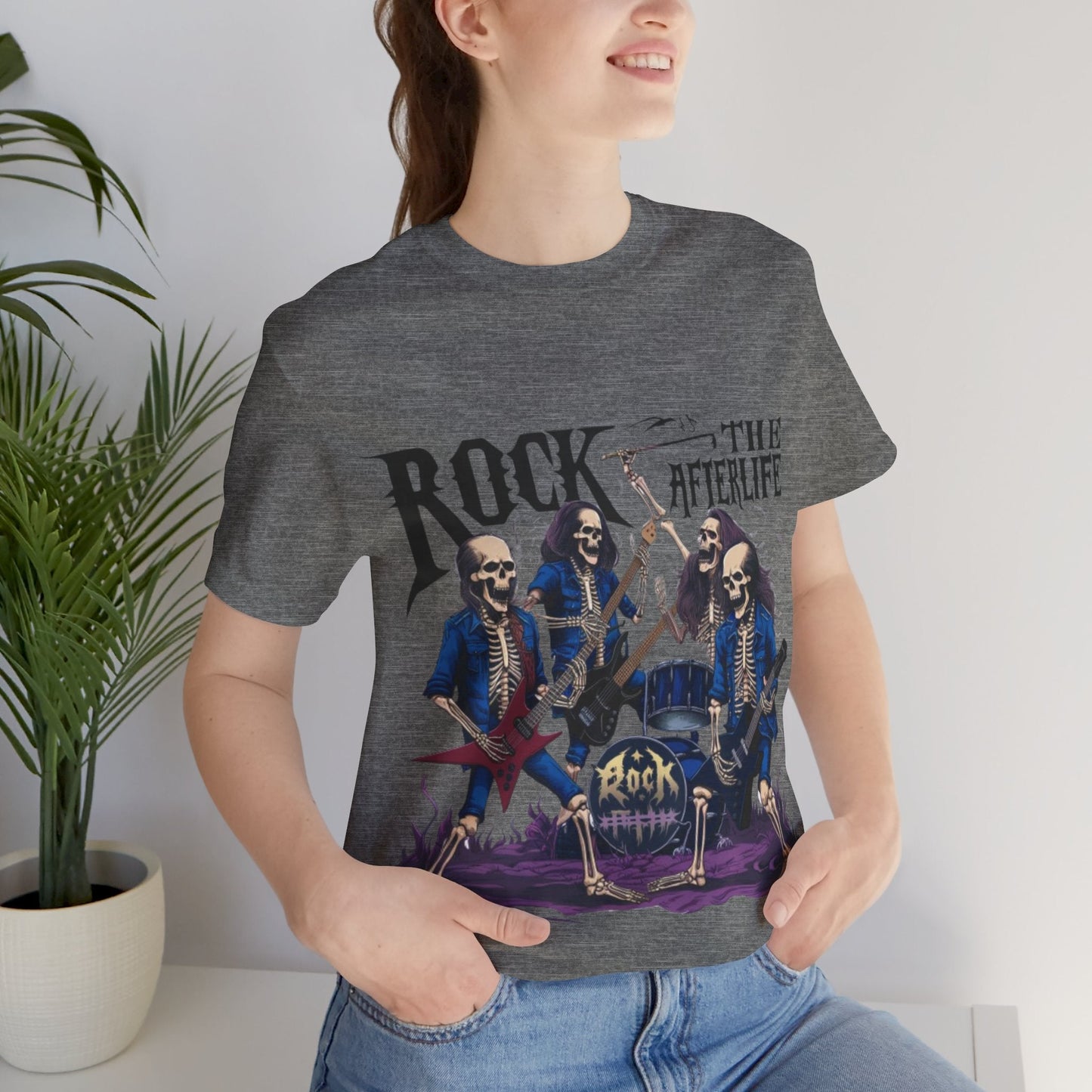 Skeletton T-Shirt: Rock the Afterlife | Heavy Metal | Unisex Heavy Cotton Tee | Madfox Creations Co.