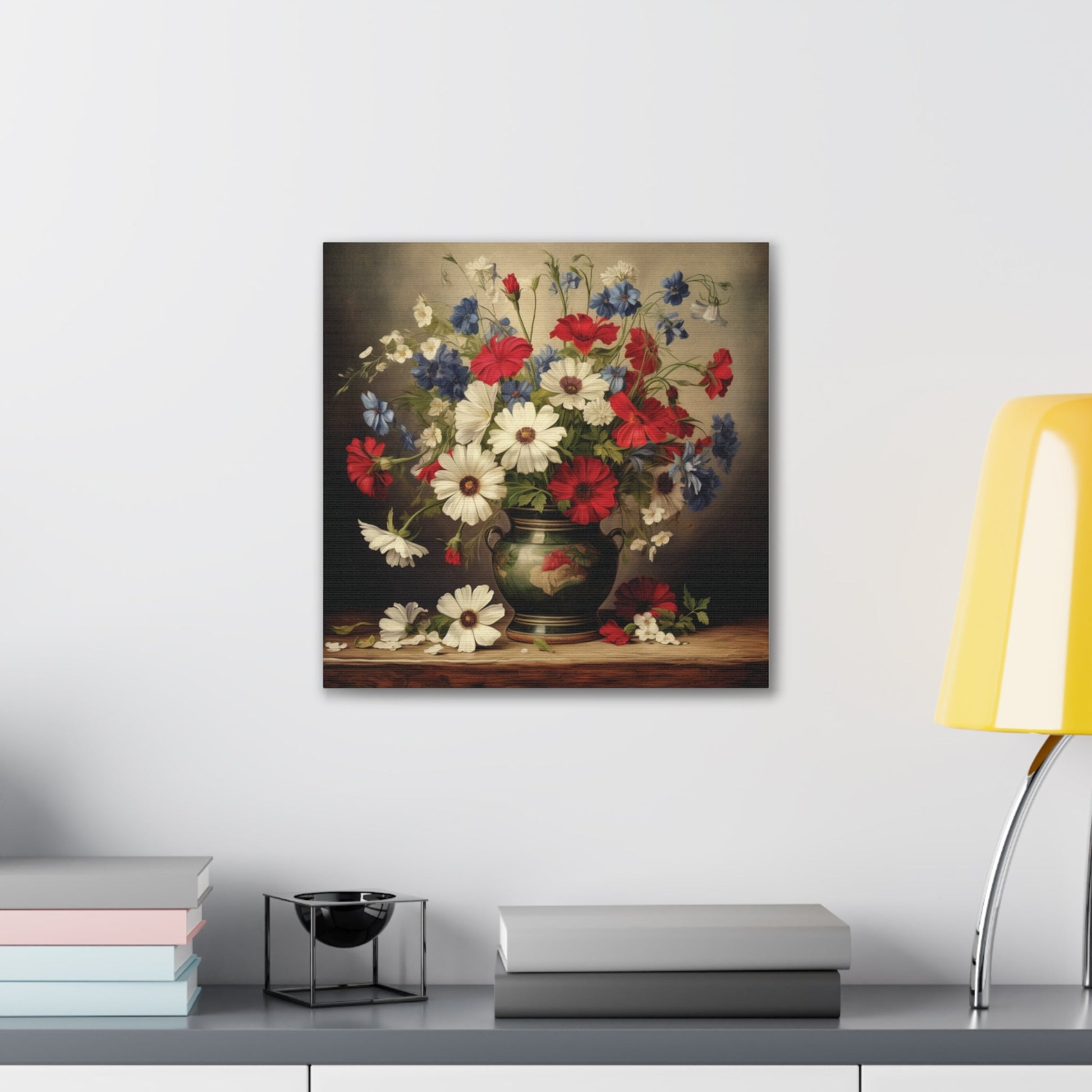 Vase of Wildflowers on Stretched Canvas, 0.75" | Madfox Creations Co.