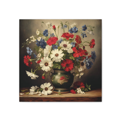 Vase of Wildflowers on Stretched Canvas, 0.75" | Madfox Creations Co.