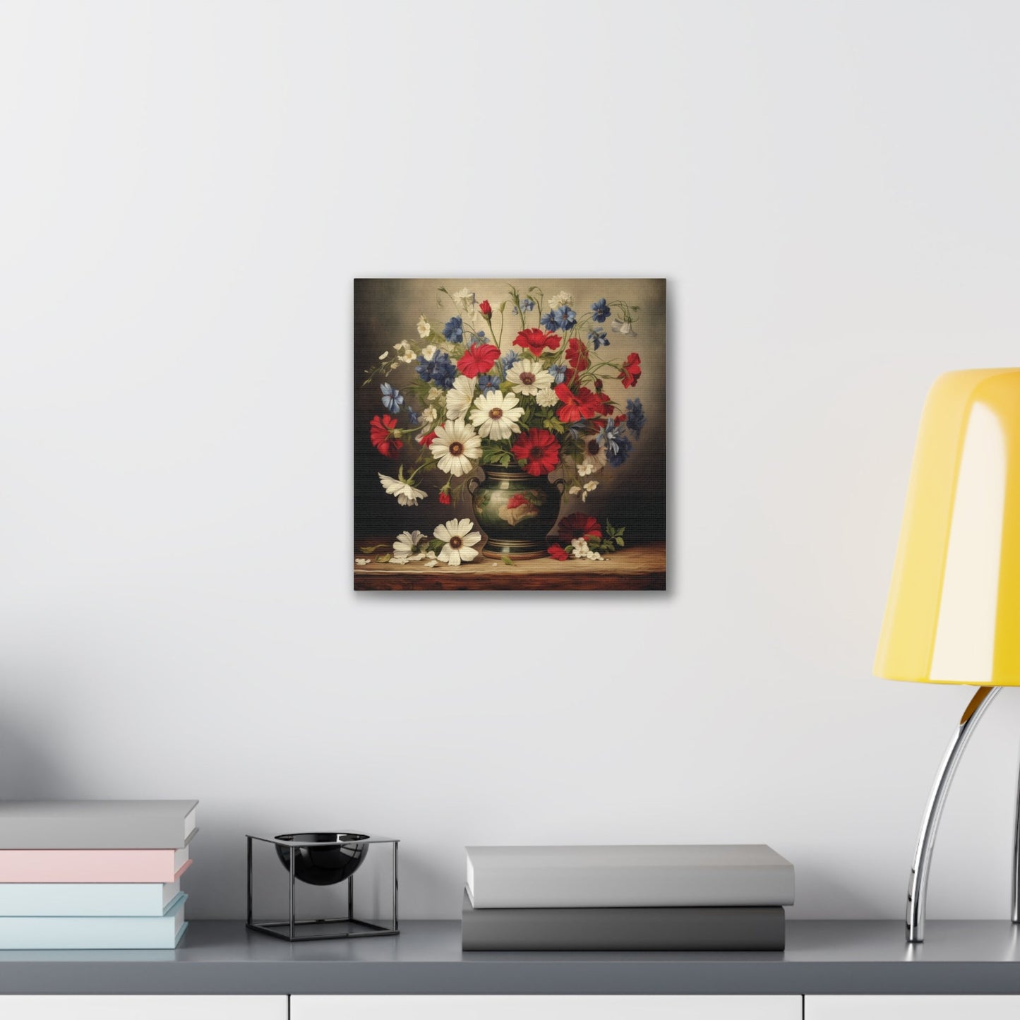 Vase of Wildflowers on Stretched Canvas, 0.75" | Madfox Creations Co.