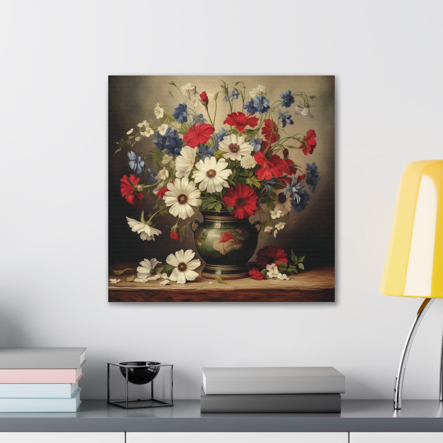 Vase of Wildflowers on Stretched Canvas, 0.75" | Madfox Creations Co.