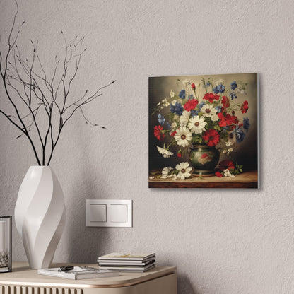 Vase of Wildflowers on Stretched Canvas, 0.75" | Madfox Creations Co.