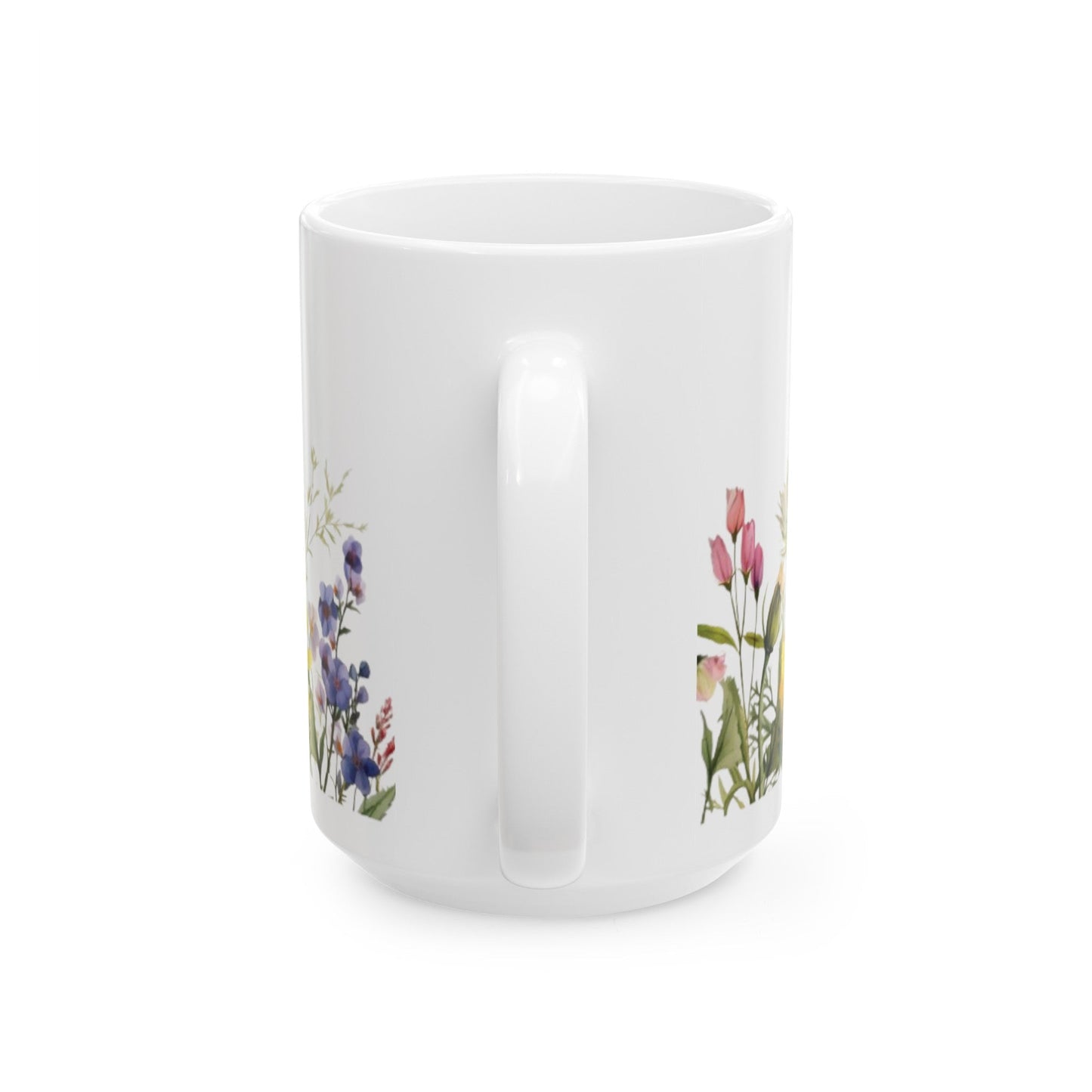 Wildflower Print Ceramic Mug, (11oz, 15oz) | Madfox Creations Co.